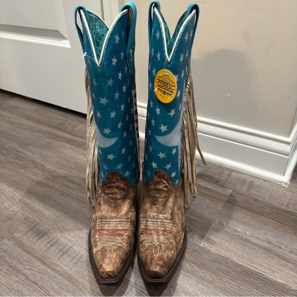 Corral Boots Stars and Stripes Western Fringe Cowboy Boots - Picture 2 of 10